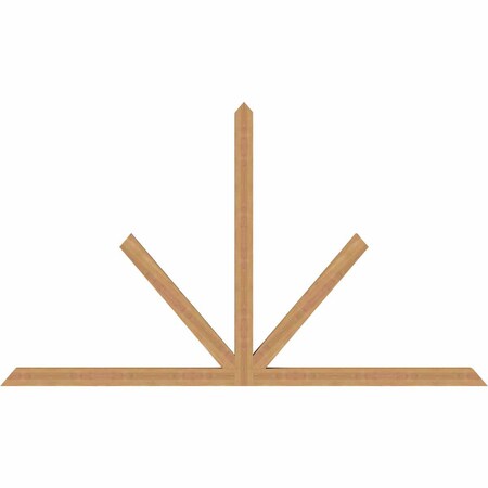 Ekena Millwork Saratoga Timber Gable Bracket, Western Red Cedar, 96"W x 56"H x 3 1/2"D x 3 1/2"F, 14/12 Pitch GBW096X56X0404SAR00SWR
